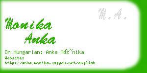 monika anka business card